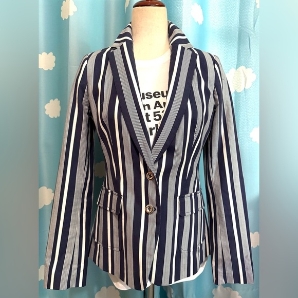 Banana Republic blue striped blazer / circus. 4 - Picture 1 of 4
